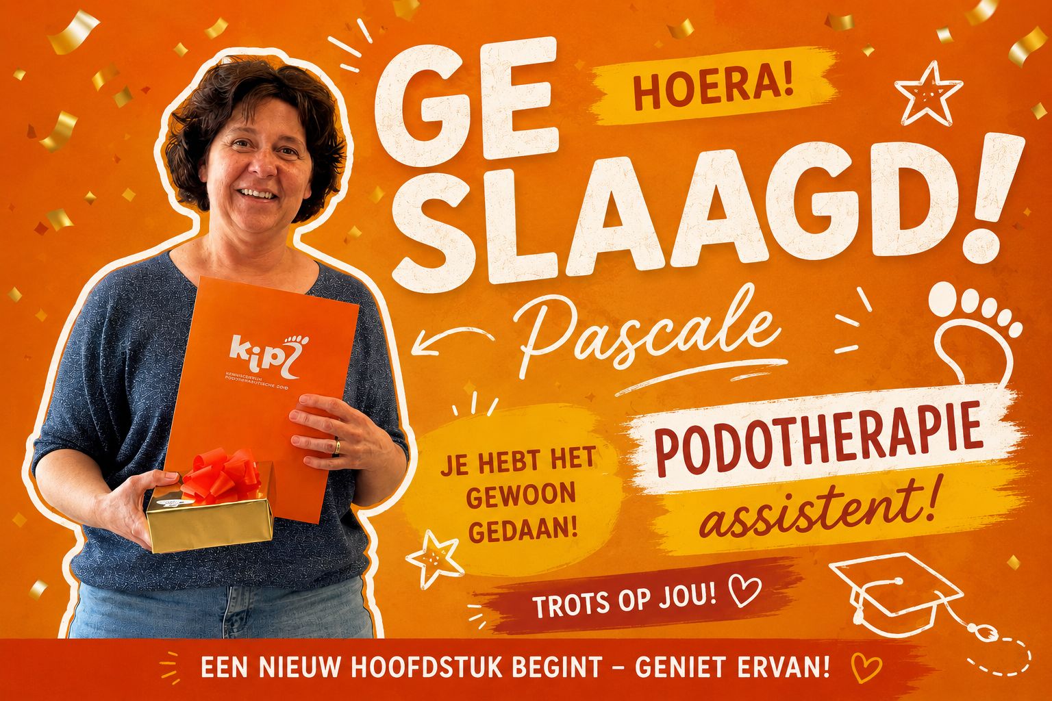 Pascale geslaagd voor Podotherapie Assistent!